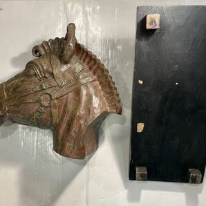 【ビンテージ・金工美術】 ホースベッド 馬頭 ブロンズ像 オブジェ 馬 ペルシュロン アンティーク 台座付の画像7