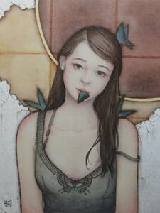 Art hand Auction Takuya Mitani, Wing Play, Rare art books and framed paintings, Portrait of a beautiful woman, Popular works, New high-quality frame included, In good condition, free shipping, Artwork, Painting, Portraits