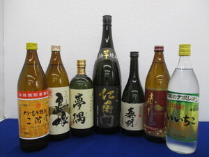 120 酒 本格焼酎7本セット 大分むぎ焼酎二階堂 仁右衛門 1800ml×1、900ml×4、720ml×2、25％×5、20％×2 未開栓 