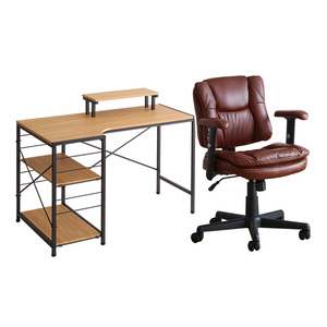  locking with function leather style desk chair 2 point set [Barrow×Lubbock] SH-23-RLSET-SH-LBR SH/ light brown 