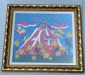 ☆【F10号】草間彌生【富士山Mt.Fuji】手描き大型作品/1984年/裏サイン有り/絵画/額縁/検索(ジミー大西)LOUIS VUITTON☆