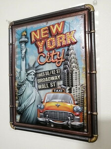 ウォールディスプレイ アメリカン LED ニューヨーク アンティーク 自由の女神 USA マンハッタン ヴィンテージ 自動消灯 看板