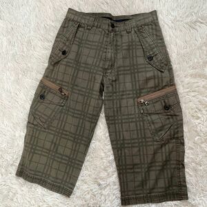 Burberry BLUE LABEL カーゴパンツ　ノバチェック　カーキ　S