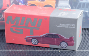 5台～送料無料 新品 TSM MINI GT 1/64 日産 スカイライン GT-R R32 レッドパール BBS LMホイール NISSAN SKYLINE CHORO-Q EMDT