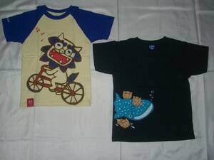 美品used：かわいい　シーサー・ジンベイザメ　Tシャツ　２枚セット　サイズ１２０