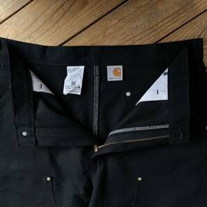 USA古着 美品 カーハート Carhartt ダブルニー ペインターパンツ メンズ 36x32サイズ 作業着 ダック地 デッドストック ブラック P1377の画像7