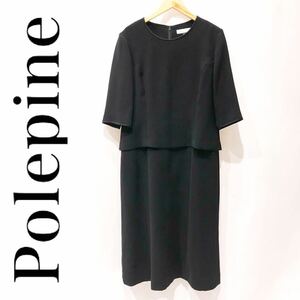 Polepine ポールパイン ワンピース ドッキング ブラックフォーマル 冠婚葬祭 喪服礼服 ひざ丈 ブラック 黒 大きいサイズ 15号 XXL