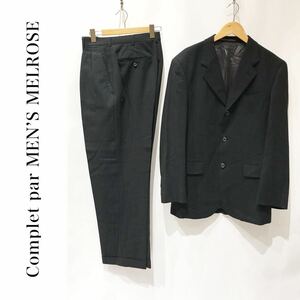 Men’s melrose complet メンズ メルローズ スーツ セットアップジャケット 総裏地 3B パンツ ツータック シャドーストライプ 黒系 3 M相当