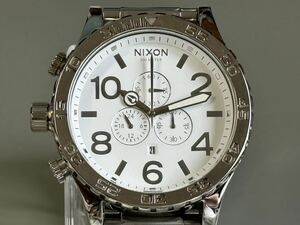 1円〜◇NIXON ニクソン SIMPLIFY THE 51-30 CHRONO クロノグラフ 白文字盤 クォーツ メンズ腕時計 稼働品