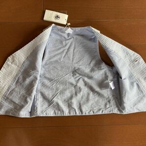 未使用品 セットアップ【PETIT BATEAU シアサッカーベスト & バミューダパンツ】サイズ5ans 110cm /8ans 128cm ストライプ柄 子供服 の画像5