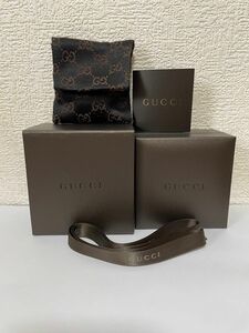 【GUCCI 】 グッチ　アクセサリーボックス　空箱　リボン　ケアカード　布袋　ネックレス　ブレスレット　正規品　ポーチ　ギフト箱