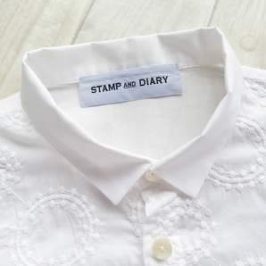 STAMP AND DIARY スタンプ アンド ダイアリー◆コットン刺繍 ビッグシャツ ブラウス 白ホワイト 日本製の画像7
