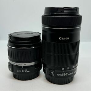 CANON ZOOM LENS EF-S 55-250mm 1:4-5.6 IS STM / CANON ZOOM LENS EF-S 18-55mm 1:3.5-5.6 II USM 【HH106】の画像1