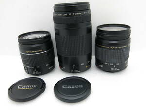 Canon LENS EF75-300mm/1:4.5-5.6Ⅱ/EF 28-80mm1:3.5-5.6Ⅴ/ULTRASONIC EF 28-80mm 1:3.5-5.6Ⅳ【KNK072】　 　