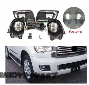 トヨタ セコイア 2010-2020 LED フォグランプ ユニット フォグライトカバー 外装 左右セット