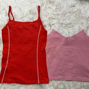 No.55 unused lady's inner * camisole 2 pieces set M size 