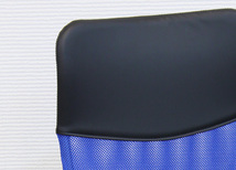 デスクチェア メッシュ張り 肘掛け付きオフィスチェアー ブルー色（青色） 回転事務椅子 JC-200_画像2