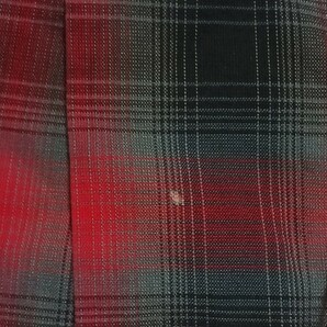 60S～ オープンカラーコットンシャツ 黒/赤 Sir William ビンテージ vintage 60年代 長袖シャツ オンブレ オープンカラーの画像6