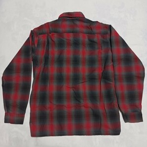 60S～ オープンカラーコットンシャツ 黒/赤 Sir William ビンテージ vintage 60年代 長袖シャツ オンブレ オープンカラーの画像8