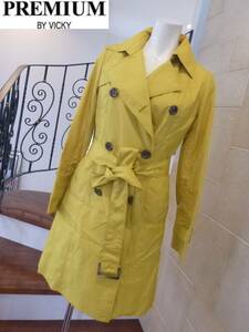 5 ten thousand as good as new PREMIUM by VICKY premium by Vicky * yellow color yellow group liner total pattern trench coat 1 S corresponding 