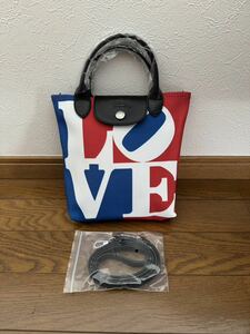 【新品】LONGCHAMP X ロバート・インディアナ XS クロスボディバッグ ホワイト- ファブリック