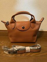 【新品】ロンシャン LONGCHAMP ル プリアージュ キュイール　XS トップハンドルバッグ ブラウン- レザー　_画像1