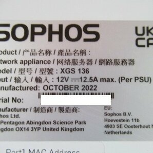 ▲Ω 新LE 0062k 保証有 SEiRiOS【 XGS 136 】SOPHOS ソフォス 次世代ファイアウォール アプライアンス AC付き・祝10000!取引突破!!の画像9