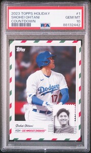 1円出品 PSA10 Topps Holiday トップスナウ 大谷翔平 1 ドジャース 2023 Topps Holiday 1 Shohei Ohtani Countdown Topps Now ホリデー 442