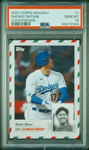 1円出品 PSA10 Topps Holiday トップスナウ 大谷翔平 1 ドジャース 2023 Topps Holiday 1 Shohei Ohtani Countdown Topps Now ホリデー 