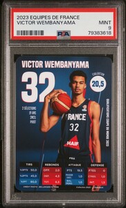 1円出品 PSA9 2023 Slam Deck Collection Equipes de France Victor Wembanyama RC ビクター・ウェンバンヤマ ルーキーカード Wemby 