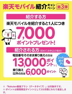 1,000円キャッシュバック　楽天モバイル　紹介