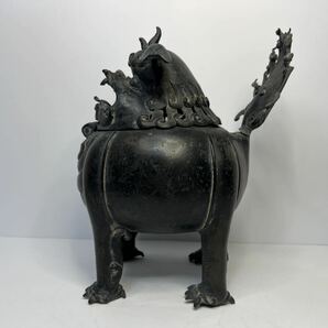 中国古美術 明時代 古銅獅子香炉 銅製 香炉 唐物 香道具 茶道具 置物 中国美術 獅子香炉 古銅 獅子 中国古玩 古物保 の画像7