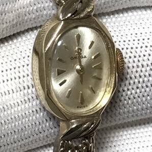 KGNY3927 OMEGA オメガ 手巻き 10K GOLDFILLED 金張り ゴールドカラー レディース 腕時計 アンティーク ヴィンテージ 現状品の画像1