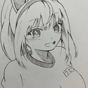 手描きイラスト 東方プロジェクト 東方 モノクロ うどんげ 鈴仙・優曇華院・イナバ イラスト 手描きの画像1