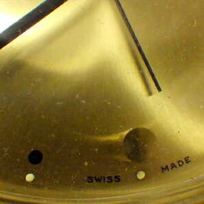 S65 当時物 スイス製 SWIZA スウィザ 楕円型 金属製 機械式 置時計 動作します 昭和 レトロ アンティーク ビンテージ ゼンマイ 手巻きの画像3