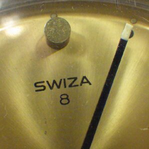 S65 当時物 スイス製 SWIZA スウィザ 楕円型 金属製 機械式 置時計 動作します 昭和 レトロ アンティーク ビンテージ ゼンマイ 手巻きの画像2