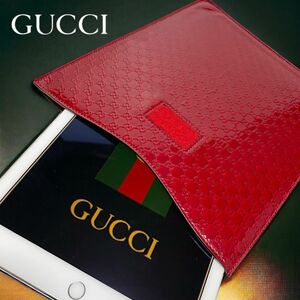 【美品】GUCCI グッチ iPad タブレットケース GG柄 シマレザー