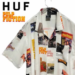 【限定コラボ】HUF ハフ 映画 パルプフィクション 総柄 プリント シャツ