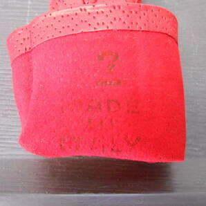 25061 譲渡品 イタリア製 レザー手袋 赤色 MADE IN ITALY レディース 全長：約22cm 最大幅：約9cm 新品・未使用の画像9