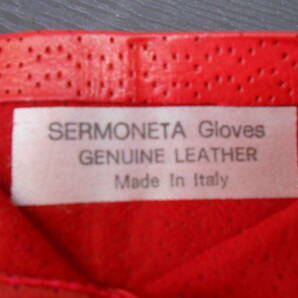 25061 譲渡品 イタリア製 レザー手袋 赤色 MADE IN ITALY レディース 全長：約22cm 最大幅：約9cm 新品・未使用の画像4