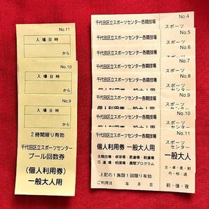 千代田区立スポーツセンター 個人利用券 プール回数券 トレーニングルーム 送料無料 匿名配送