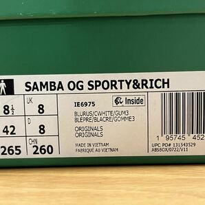 adidas samba og sporty & rich USED品 26.5cm US8.5 アディダス サンバ IE6975 スポーティ アンド リッチの画像7