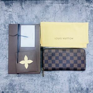 未使用級/付属品完備 LOUIS VUITTON ルイヴィトン ダミエ ジッピーウォレット 長財布 メンズ ビジネス レザー ラウンドファスナー 本革の画像10