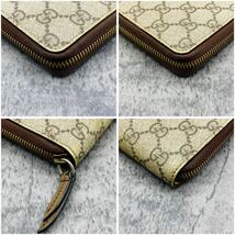 美品/付属品完備 GUCCI グッチ 長財布 オーガナイザー ネオヴィンテージ GGスプリーム タイガー メンズ ビジネス ラウンド イエロー_画像6