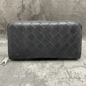 未使用級/現行 RFID搭載 BOTTEGA VENETA ボッテガヴェネタ 長財布 マキシイントレチャート バイカラー ラウンド メンズ ビジネス ブラックの画像3