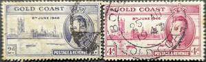 [ foreign stamp ] Gold coast 1946 year issue country . George 6.. London ... seal attaching 