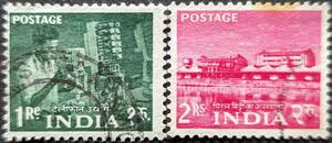 【外国切手】 インド 1959年 発行 5カ年計画 消印付き