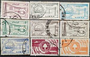 [ foreign stamp ] leve non 1957 year issue air mail - communication 1958 year 12 month 01 day issue air mail - airport . factory . seal attaching 