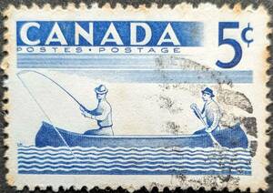 【外国切手】 カナダ 1957年03月07日 発行 屋外レクリエーション 消印付き