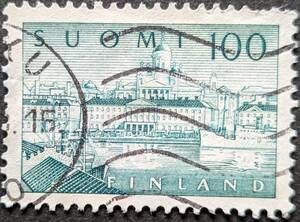 【外国切手】 フィンランド 1958年06月02日 発行 ヘルシンキ港 - 「mk」の名称表記なし 消印付き